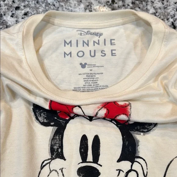 Cream Minnie Mouse T-Shirt Size Medium - Picture 2 of 3